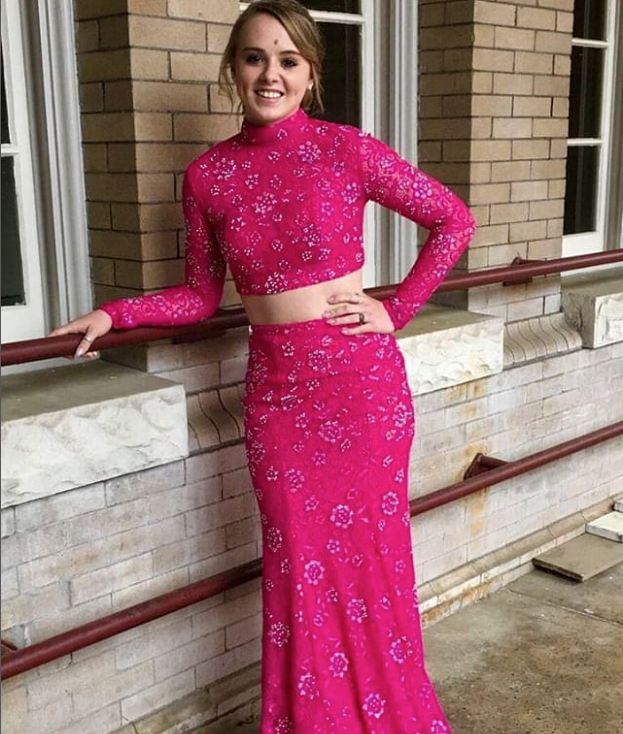 two piece magenta prom dress from amandas touch