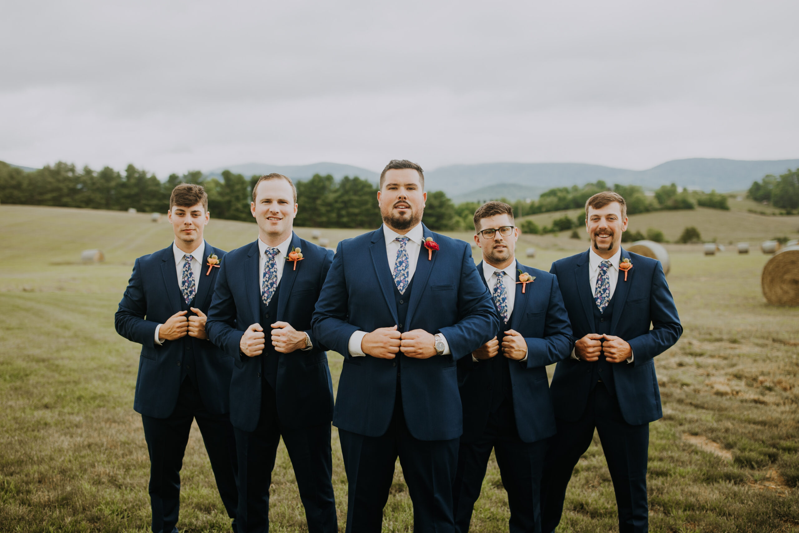 groom and groomsmen in their formal wear